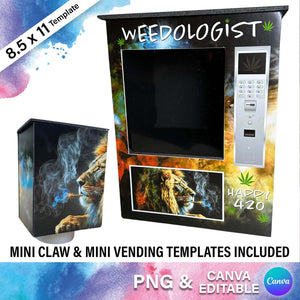 The Smokey Lion Weedologist, 420 MINI Vending and Claw Design Templates