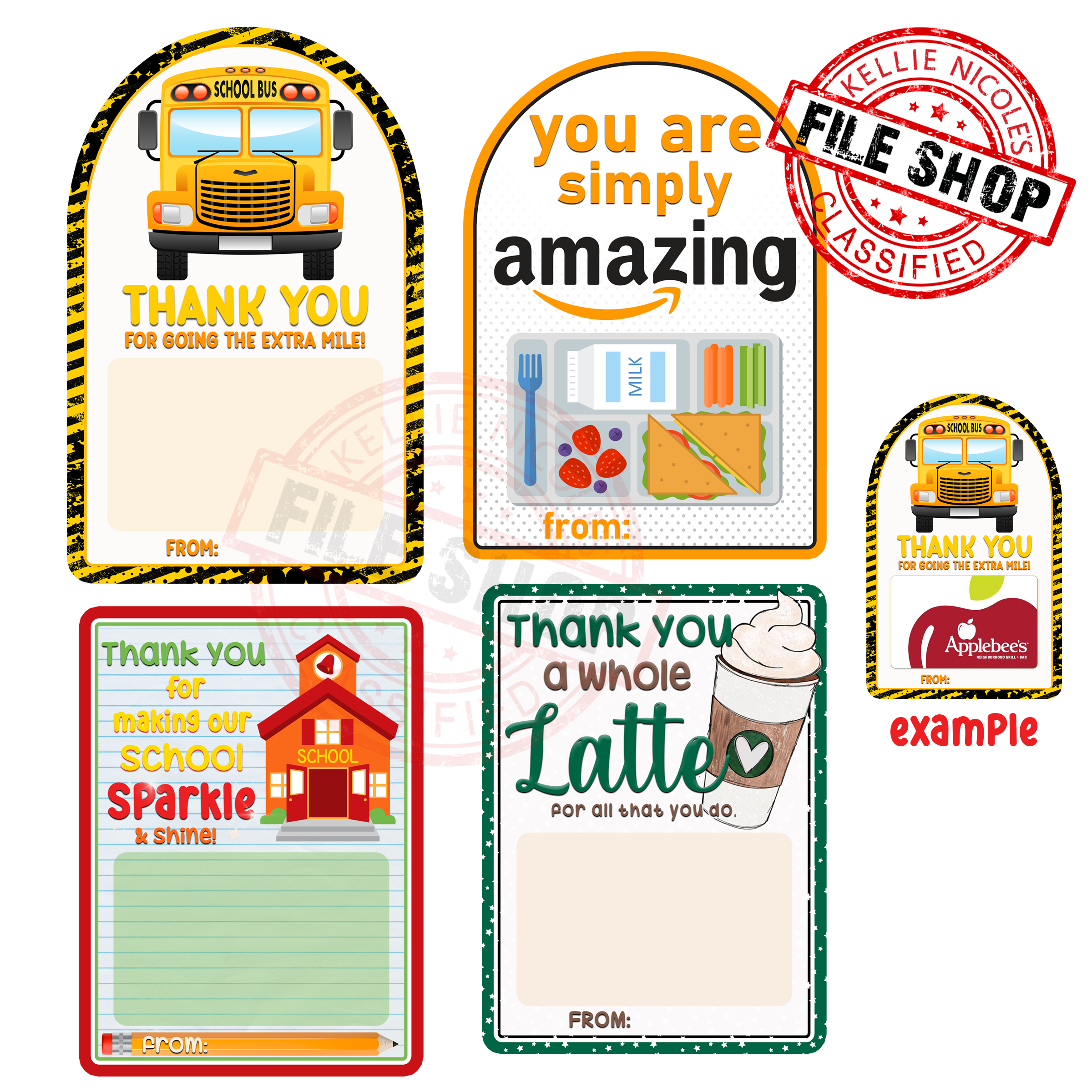 Teacher and Staff Appreciation Gift Card Holders