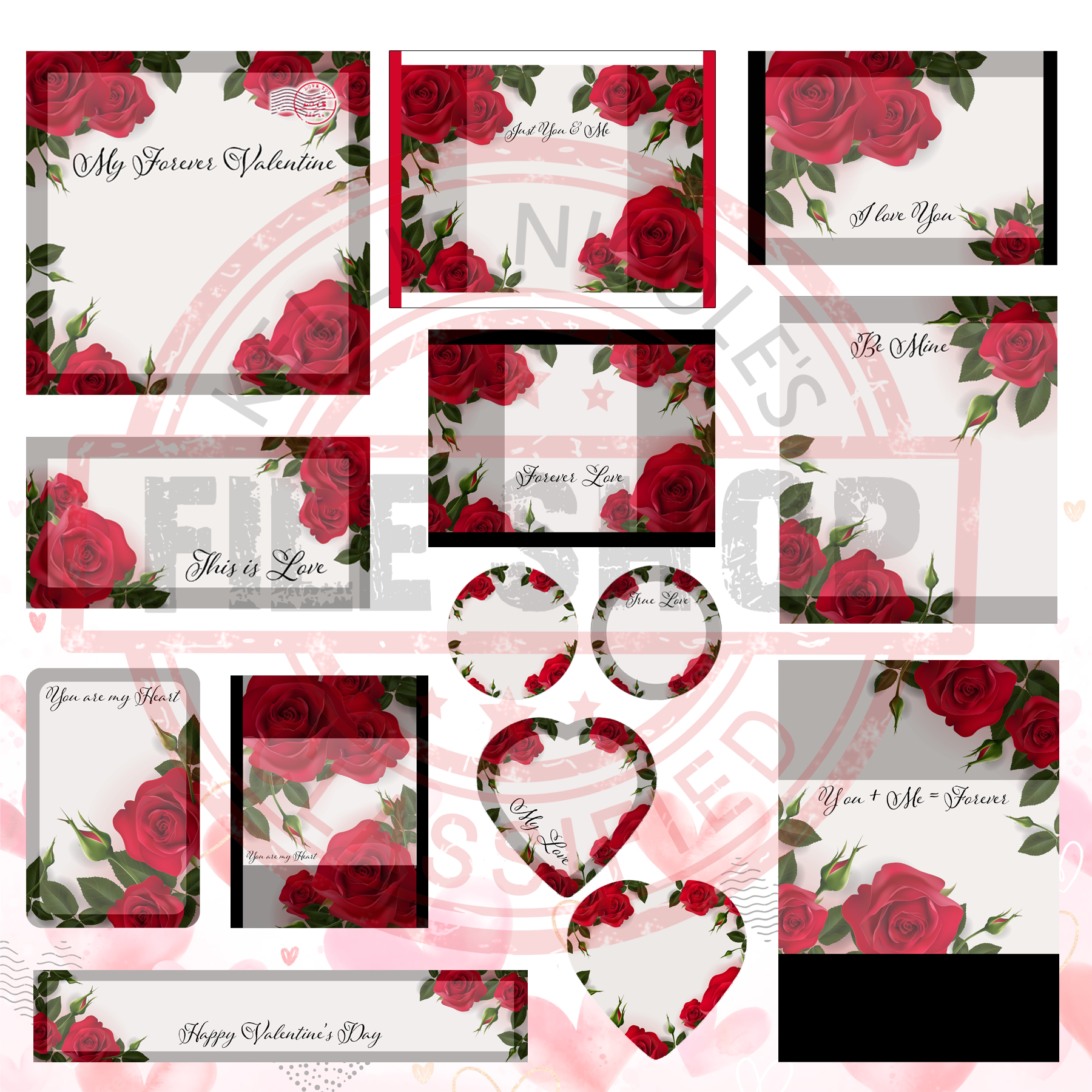 Rose Valentine's Box Templates